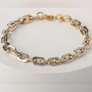 Two-tone Chain Bracelet (Gold and Silver Plated Stainless Steel)